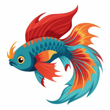 Çizgi film kırmızı balığının vektör çizimi