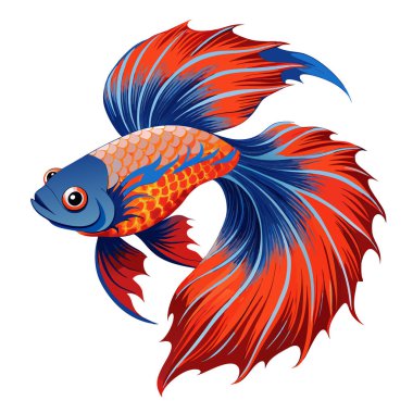 Beyaz arka planda kırmızı sazan balığı