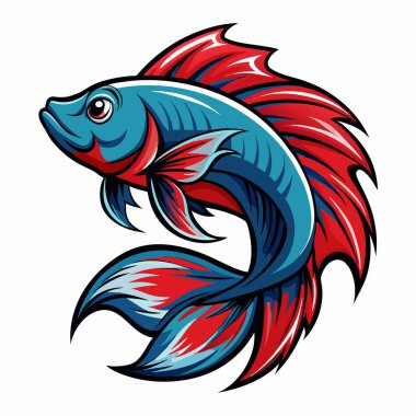 balık vektör çizimi beyaz arkaplanda izole edildi