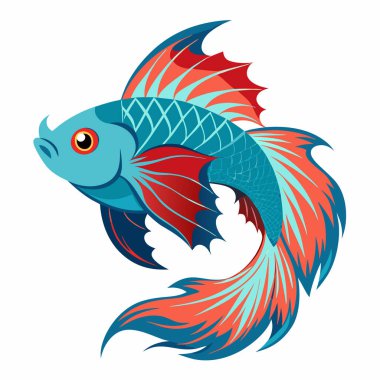 Mavi balık vektör çizim