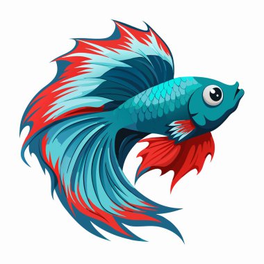 Beyaz arkaplanda izole edilmiş balık karikatür biçimi.