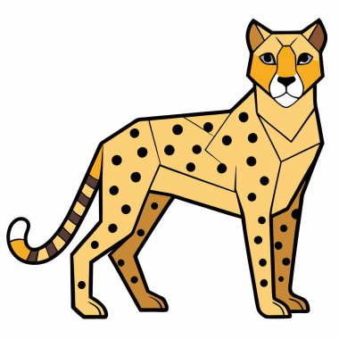 Beyaz arka planda çizgi film leoparının vektör çizimi. hayvan