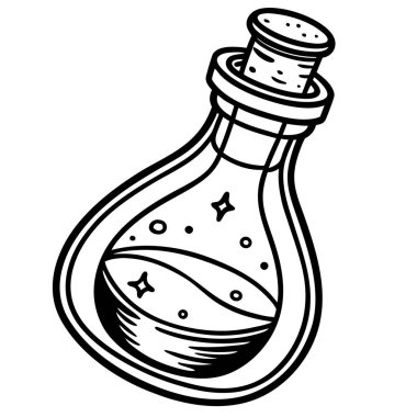karikatür sihirli iksir, vektör illüstrasyon