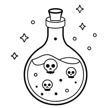 kafatası ve iksir iksir çizgi filmi