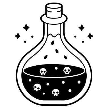 Cadılar Bayramı ikonlu cadı şişesi