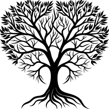 Kökleri siyah ve beyaz olan ağaç