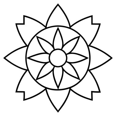 çiçek süsleme ikonu vektör illüstrasyonu