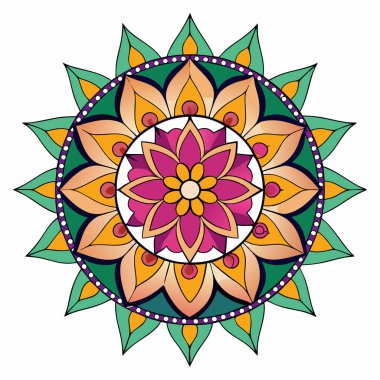Dekoratif ve web tasarımı için çiçek mandala. vektör illüstrasyonu.