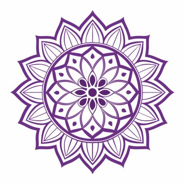 Mandala çiçek süslemesi izole edildi