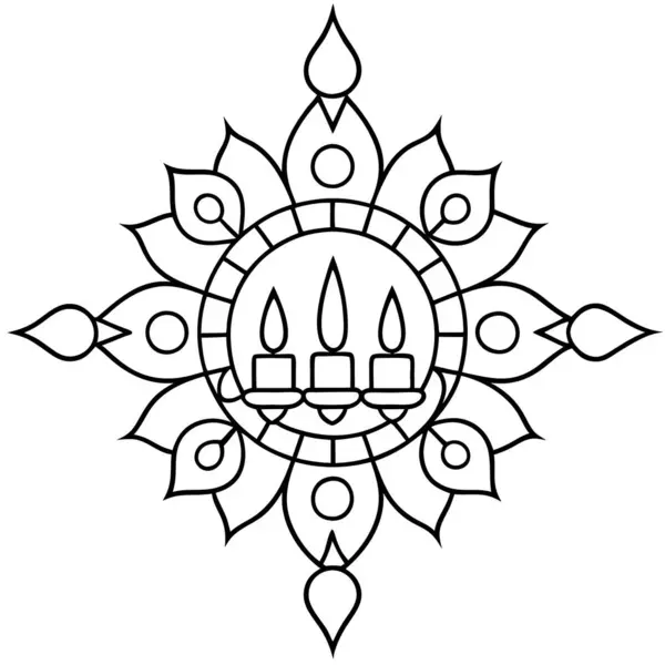 beyaz arkaplanda çizgi sanatsal mandala