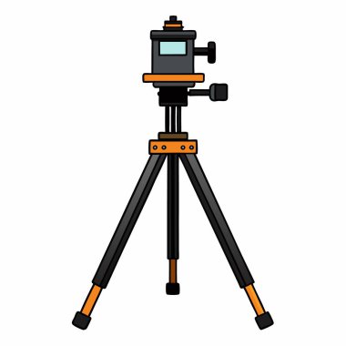 Tripod simgesi. Web tasarımı için modern tripod vektör illüstrasyonunun çizgi filmi