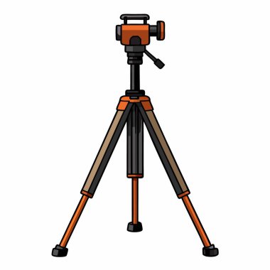 Kamera simgesi olan tripod, çizgi film stili