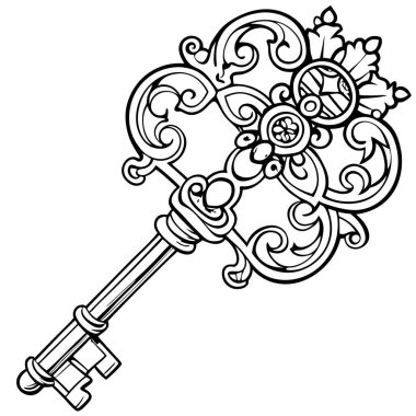 Eski bir anahtar şeklinde eski bir anahtar.