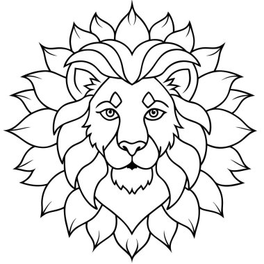 Aslan başı, vektör çizimi izole edildi