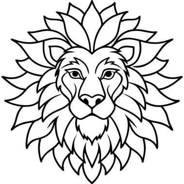 Aslan boyama kitabı. vektör