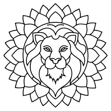 Boyama sayfası için siyah ve beyaz mandala. vektör sanat illüstrasyonu.