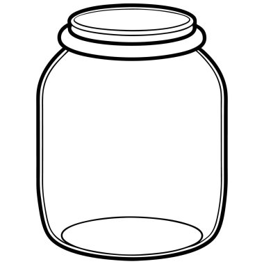 Kavanoz ikonu. Beyaz üzerinde izole edilmiş ağ için kavanoz vektör simgelerinin özet çizimi