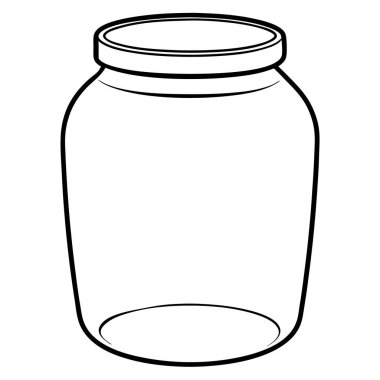 boş cam kavanoz beyaz arkaplan vektör resimlemesi izole