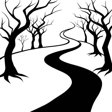 ormanda siyah ağaçlar