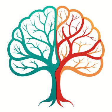 Vektör ağacı logosu. renkli ağaç simgesi.