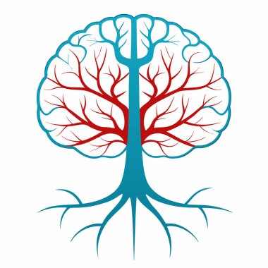 İnsan beyin organı vektör illüstrasyon grafik tasarımı