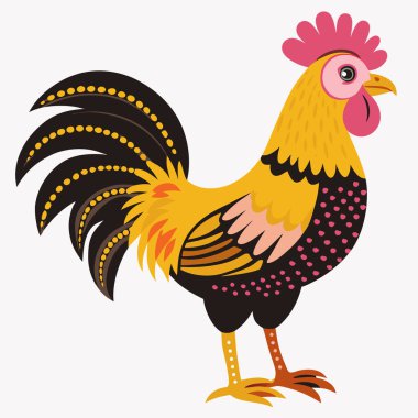 Horoz çizgi filminin Vektör İllüstrasyonu