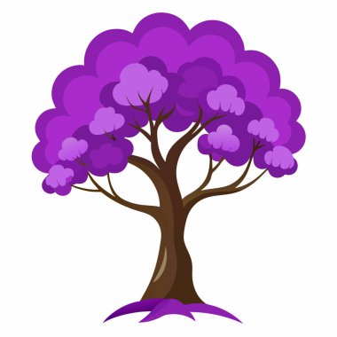 ağaç ağacı, çizgi film, vektör illüstrasyonu