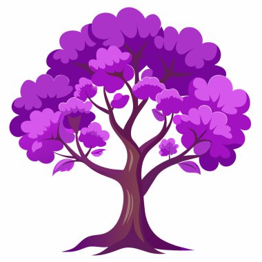 Beyaz arkaplanda izole edilmiş ağaç, vektör illüstrasyonu