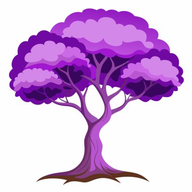 izole ağaç çizgi film tasarımı