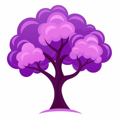 mor ağaç simgesi çizgi filmi