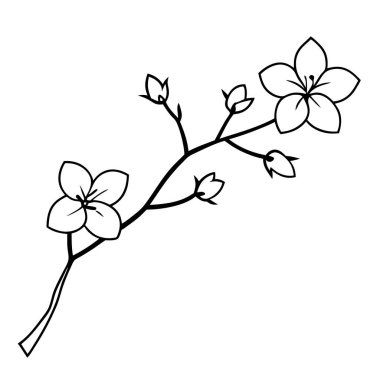 Çiçekli dal, vektör illüstrasyonu