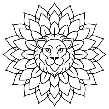 Yetişkinler için boyama kitabı, mandala, elle çizilmiş vektör