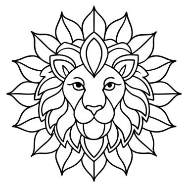 Çiçekli aslan başı. vektör illüstrasyonu.