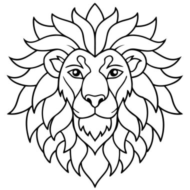 Aslan vektör simgesi. Taslak vektör simgesi. beyaz arkaplan üzerinde.