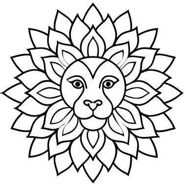 Vektör el çizimi karalama aslan çizimi. Çocuklar için boyama kitabı.