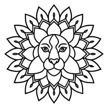 Aslan başı. Vektör çizim