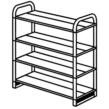 Çizgi film boş rafının vektör çizimi