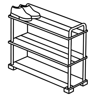 boş ahşap raflar. vektör çizimi.