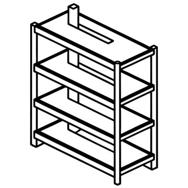boş raf beyaz üzerine izole