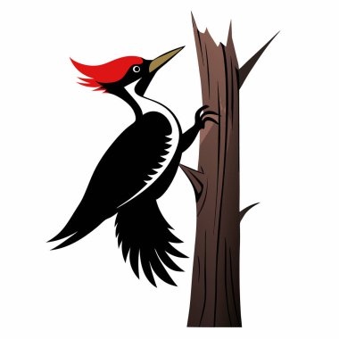 Beyaz arkaplanda kırmızı tukan kuşunun vektör çizimi