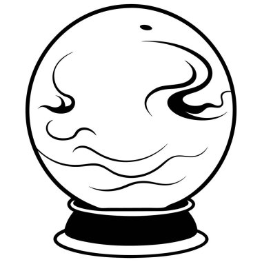 Beyaz arkaplanda vektör ve top karikatürü