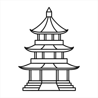 Tapınak oluşturma vektör simgesi. İnce çizgi işareti. beyaz arkaplanda izole