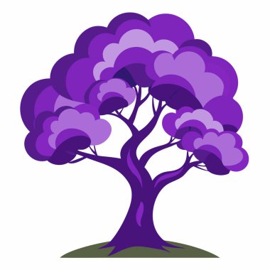 Mor yapraklı ağaçlar, vektör illüstrasyon tasarımı