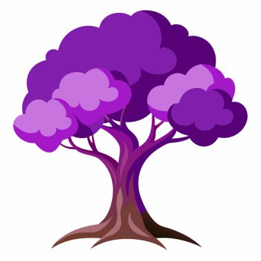 Mor ağaç, illüstrasyon, beyaz arkaplanda vektör.