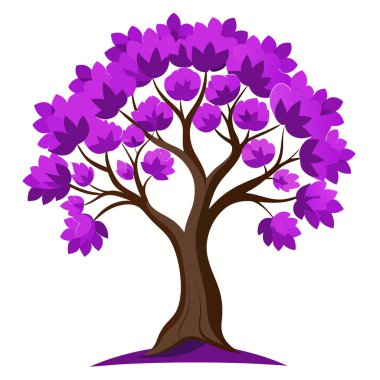 Çiçekli bir ağacın vektör görüntüsü.