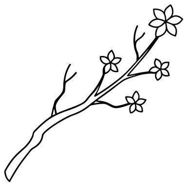 bahar çiçekleri, el çizimi karalama çizimi, siyah beyaz vektör çizimi