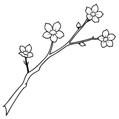 Yaprak yapraklı ağaç dalı izole edilmiş ikon