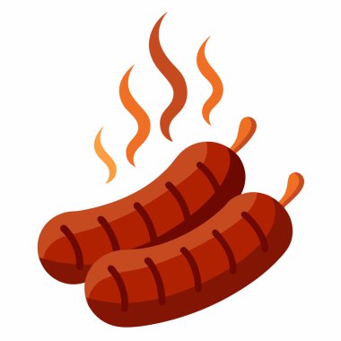 sosis sıcak vektör karikatür çizimi