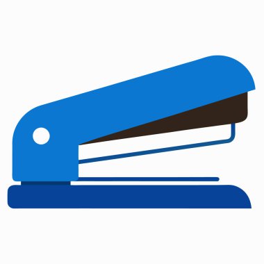 Mavi zımba, vektör, beyaz arka planda izole edilmiş. Kırtasiye malzemeleri. Ofis malzemeleri. Ofis malzemeleri. Ofis malzemeleri. Ofis malzemeleri. ofis