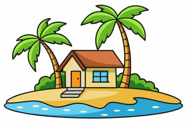 palmiye ağaçları ile ev